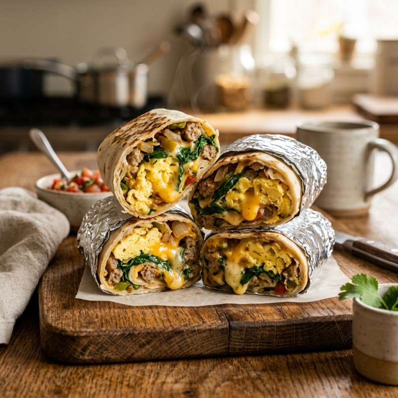 Healthy Meal Prep Breakfast Burritos: Make 8, Freeze All, Microwave in 2 Minutes