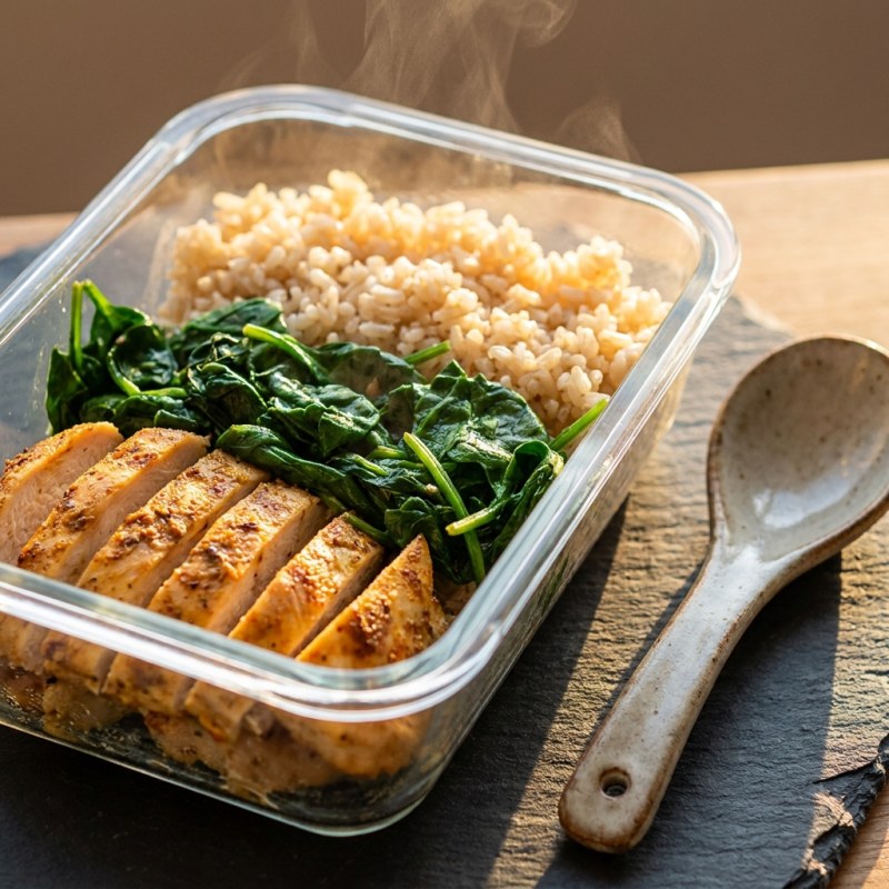 Pregnancy-Safe Chicken and Spinach Meal Prep Bowls (Iron + Folate Rich)