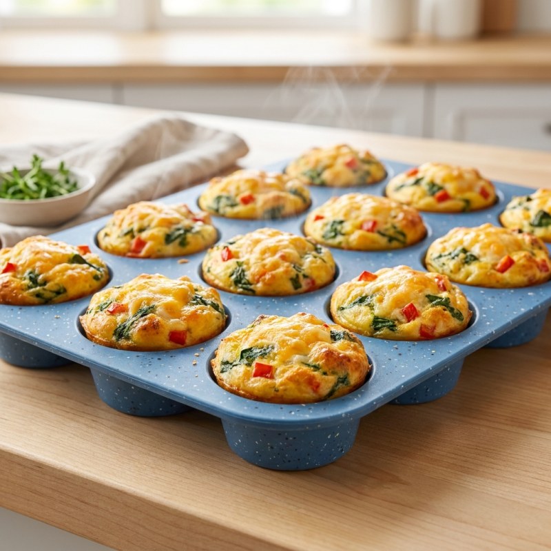 Baked Egg Muffin Cups Meal Prep: 12 Cups, 12g Protein Each, 5-Day Storage