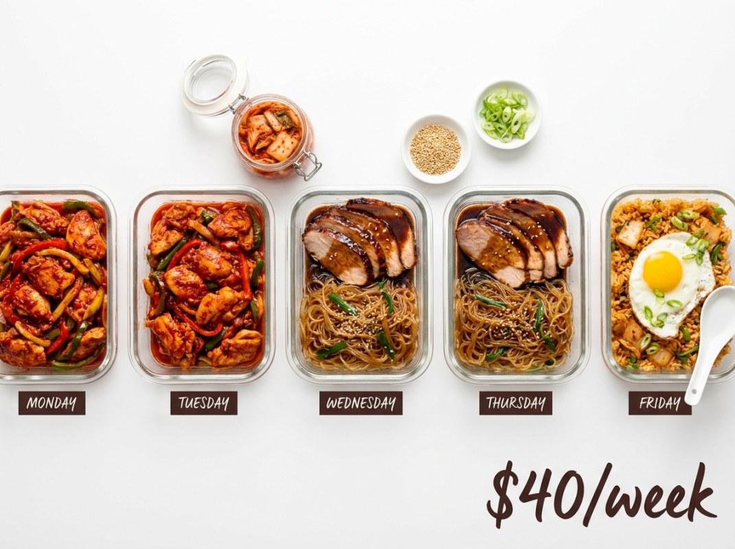 Korean-Inspired Meal Prep Plan: 5 Days, $40/Week, 120g Protein