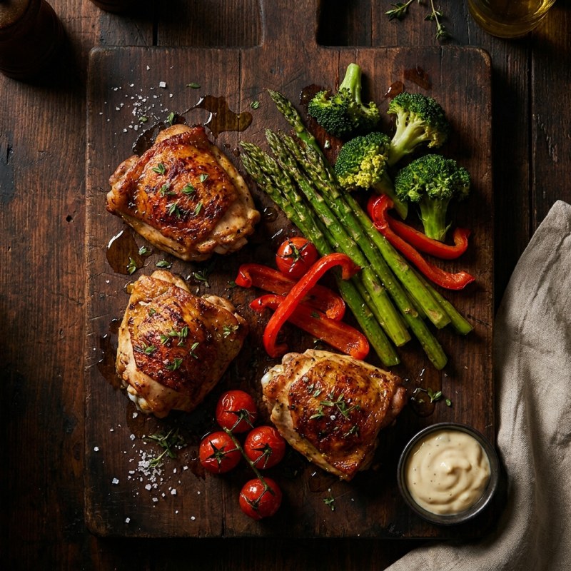 Low Carb Chicken Thigh and Vegetable Meal Prep: 8g Net Carbs, 34g Protein
