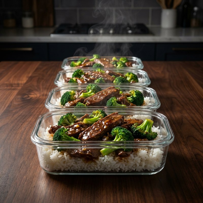 Beef and Broccoli Meal Prep Bowls: 5 Portions, 30g Protein, 25 Minutes