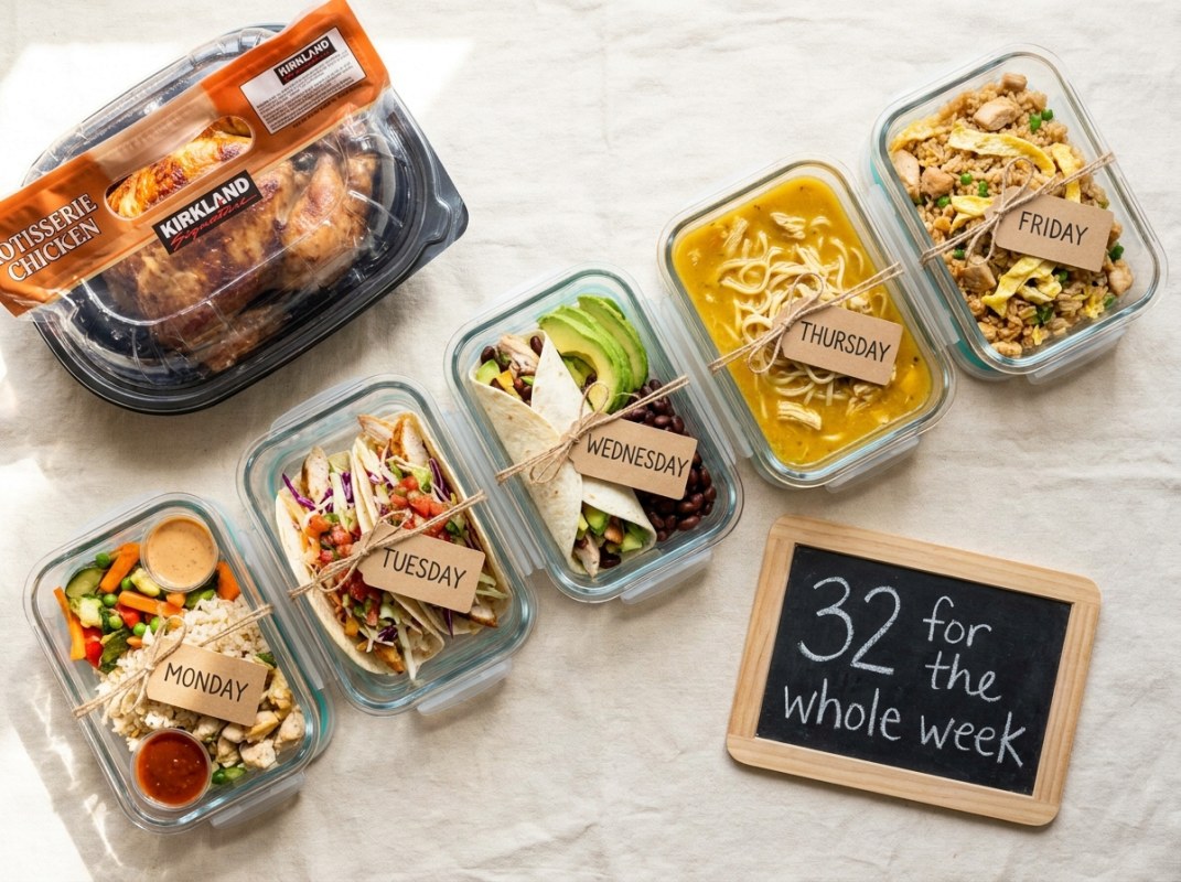 Rotisserie Chicken Meal Prep Plan: 5 Days, $32/Week, Zero Cooking