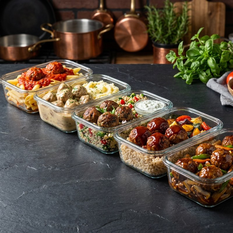Meatball Meal Prep Plan: 5 Days, Italian to Korean Variations, $42/Week