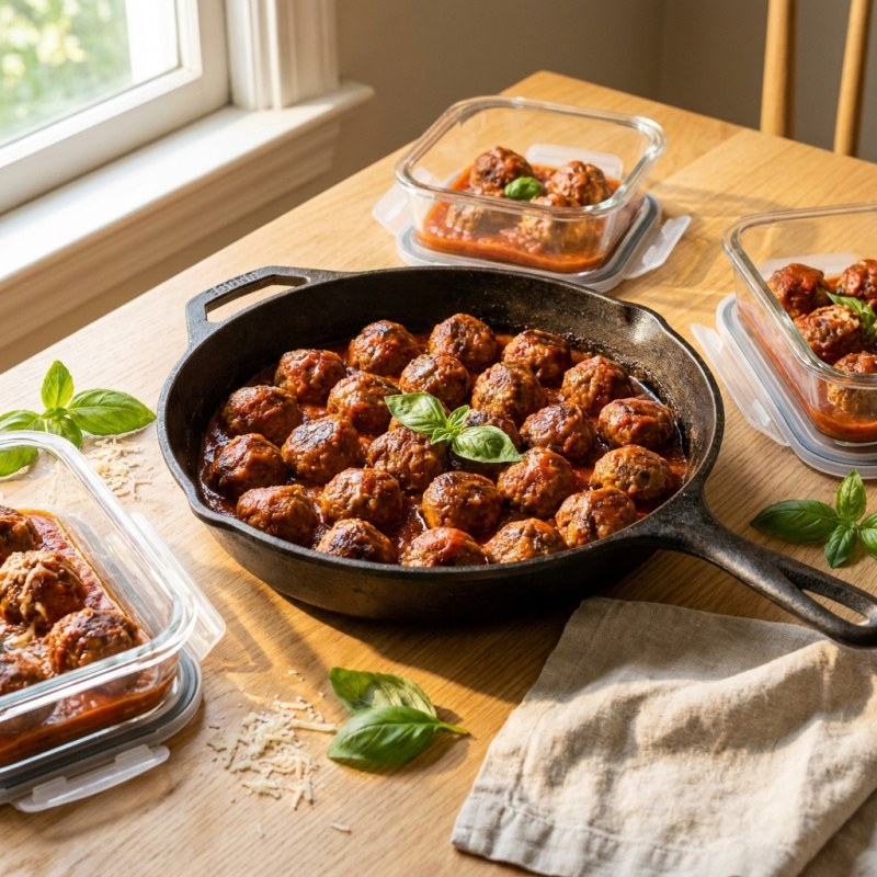Meatball Meal Prep: Make 40 at Once, Freeze Half, Eat All Week