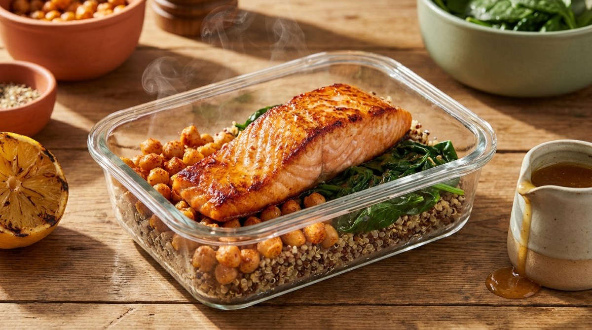 PCOS-Friendly Salmon and Quinoa Bowls Meal Prep (Anti-Inflammatory)
