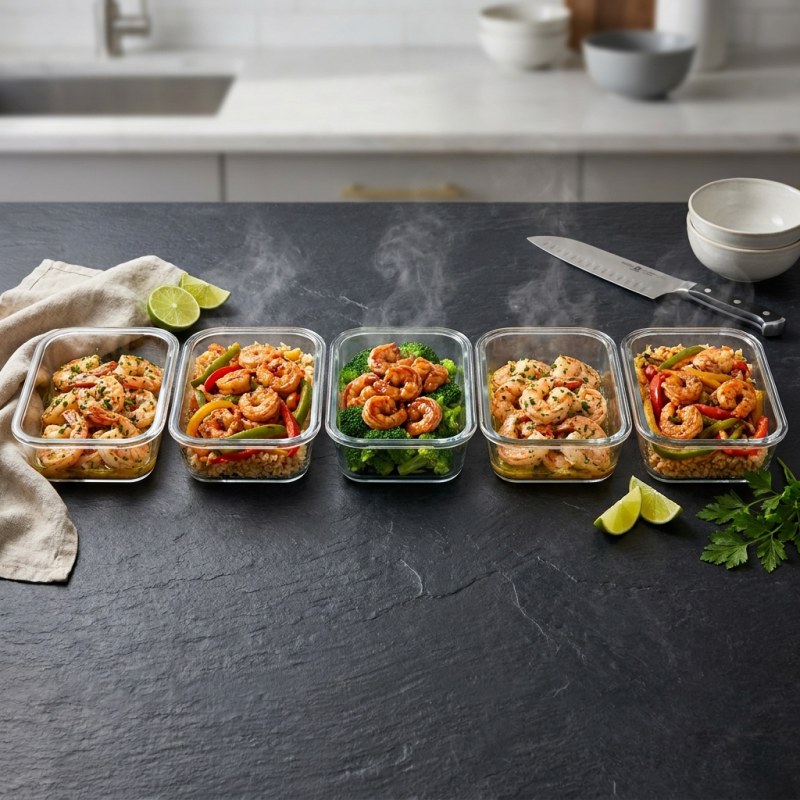 Shrimp Meal Prep Plan: 5 Days, $44/Week, Light Protein
