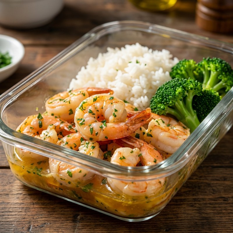 Garlic Butter Shrimp Meal Prep: 4 Portions in 10 Minutes, $2.40/Serving