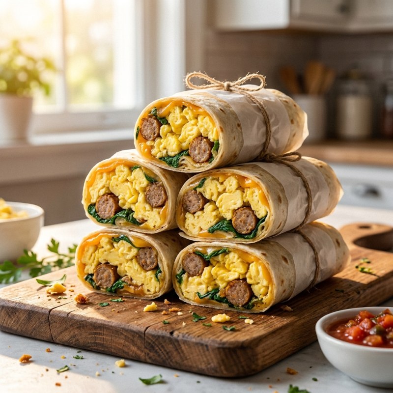 Freezer Breakfast Burritos Meal Prep: 8 Burritos, $1.80 Each, 3 Months Frozen